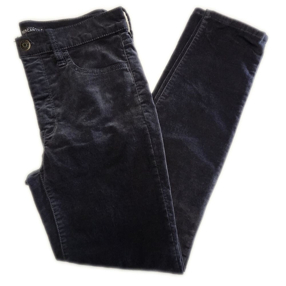 J. Crew Mercantile Charcoal Gray Velvet Skinny Jeans, 28